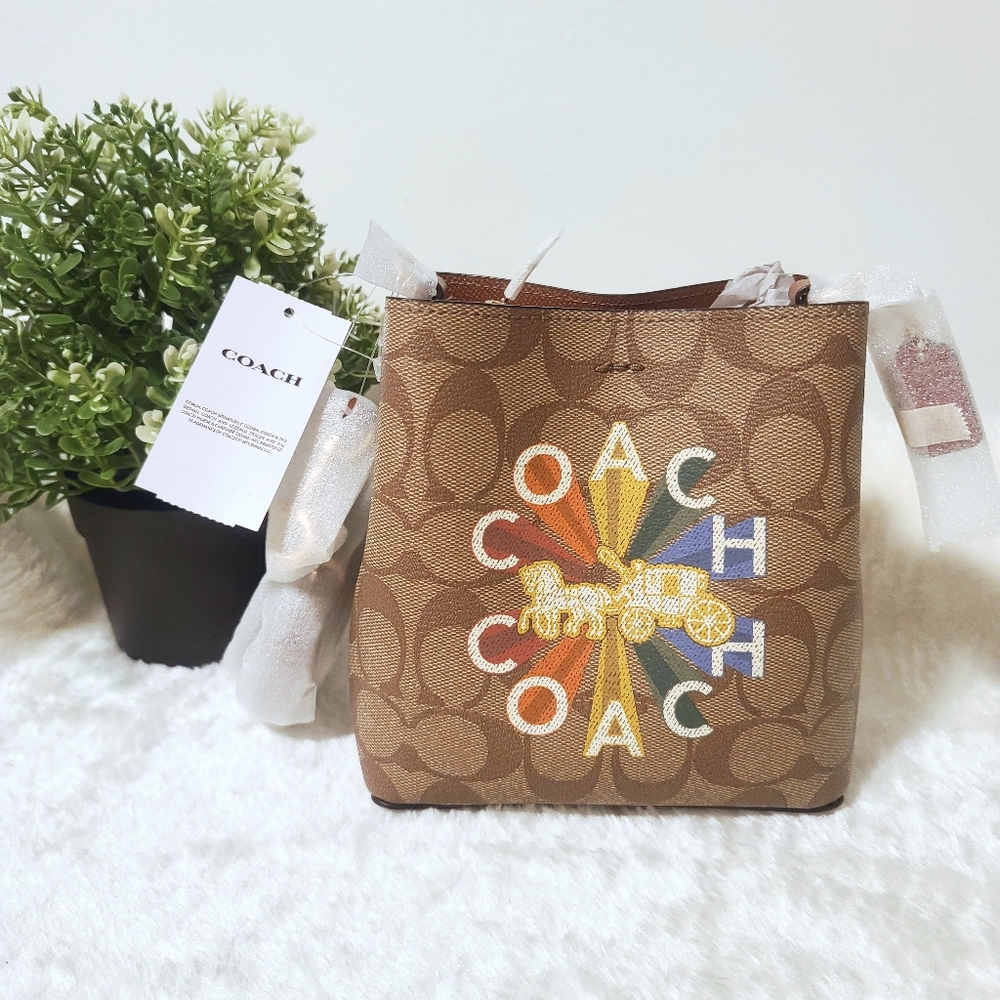 Coach Mini Town Bucket Bag in Signature Canvas